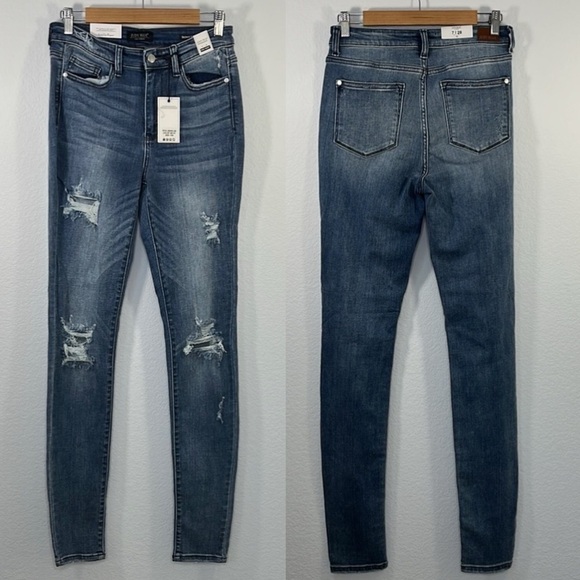 JUDY BLUE NWT Skinny Destroyed Jeans size 7/28 style JB82406 - Picture 2 of 10